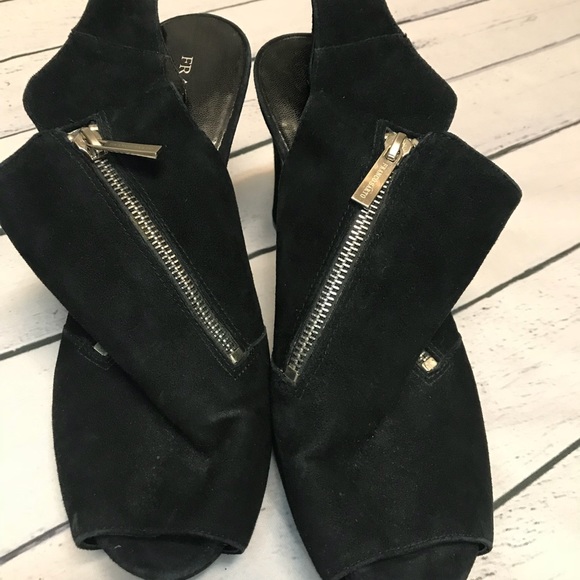 Black Franco Sarto Heels with Zipper - Picture 2 of 8